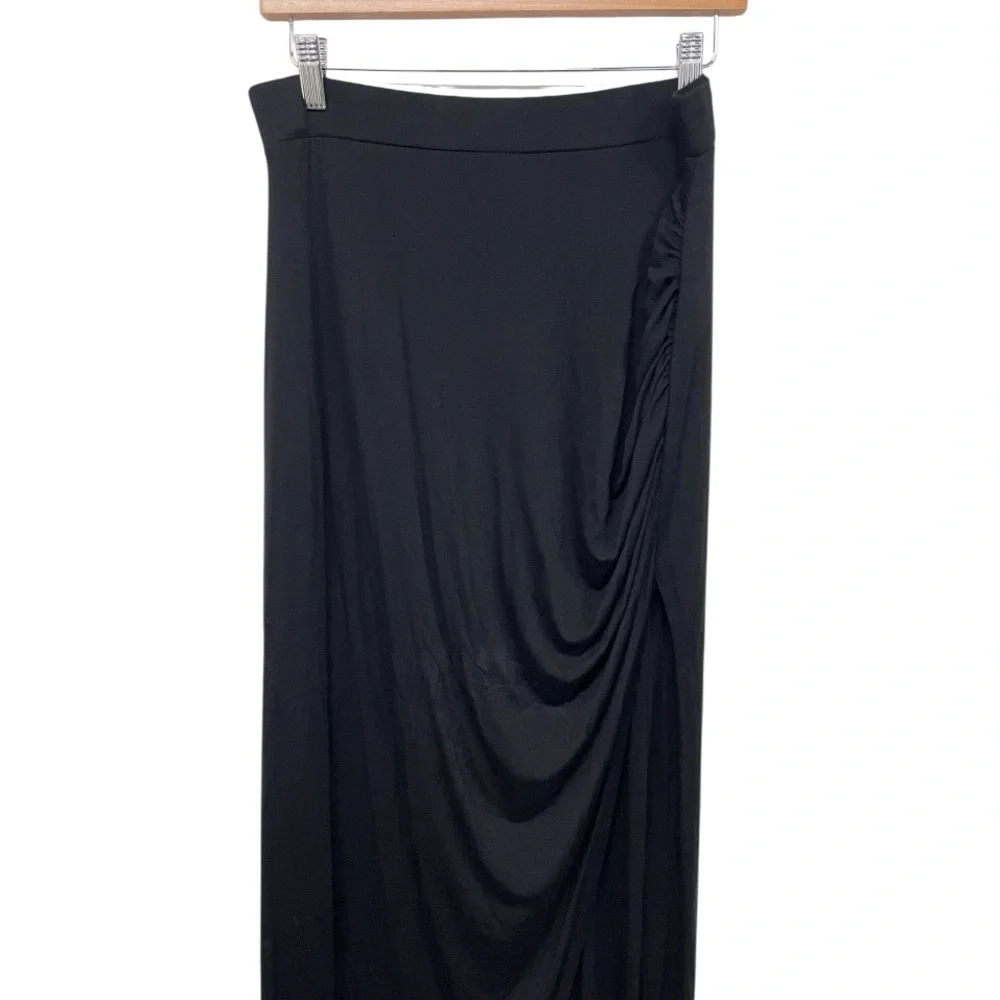 Worthington | Black Pull On Side Ruching Long Maxi Wrap Style‎ stretch Jersey 8